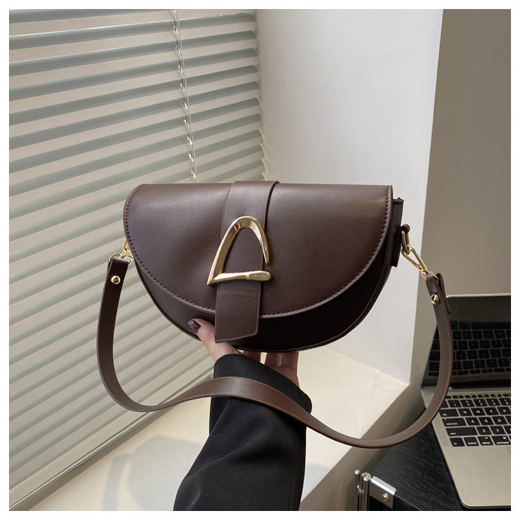 High-end, Fashionable Single-shoulder Bag Niche Saddle Bag