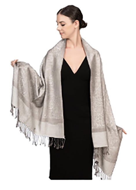 Fashionable Paisley Ethnic Style Cashew Jacquard Shawl