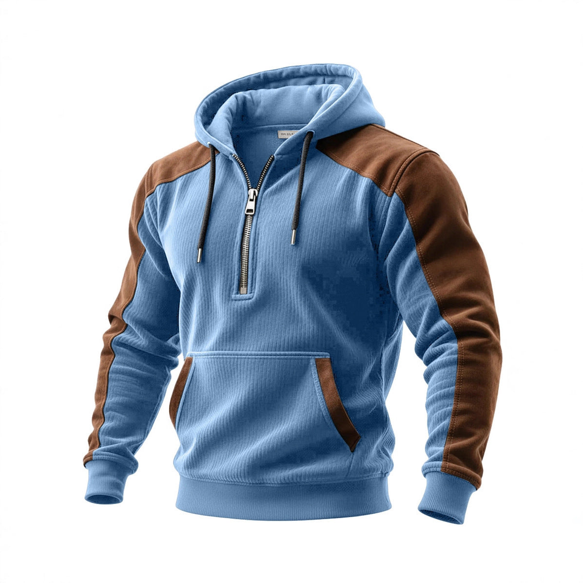 Digital-print Double-hooded Half-zip Hoodie