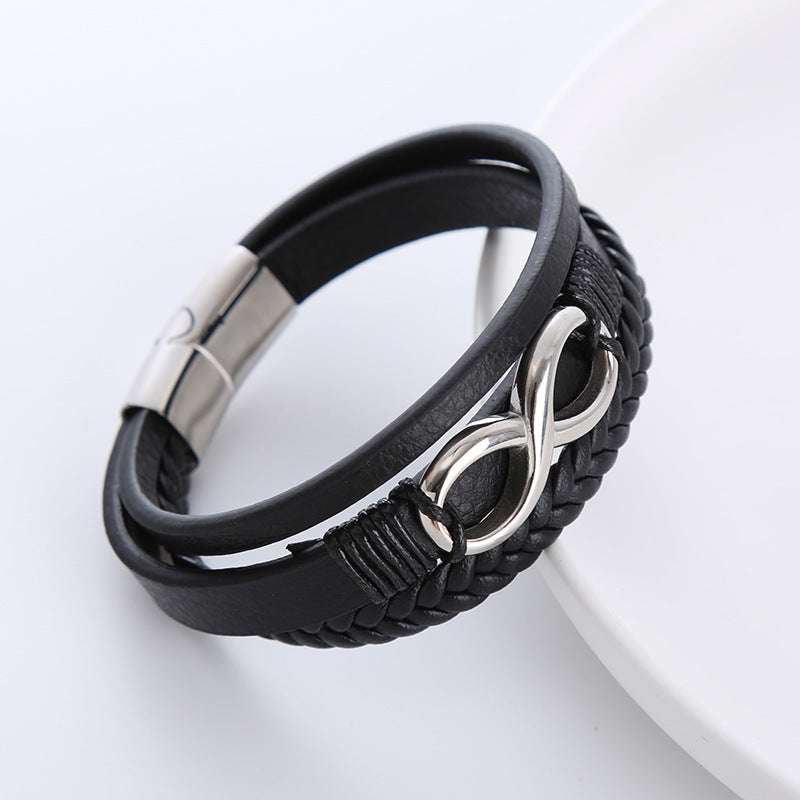 Twist Weave bracelet, Infinite Symbol Number Shape