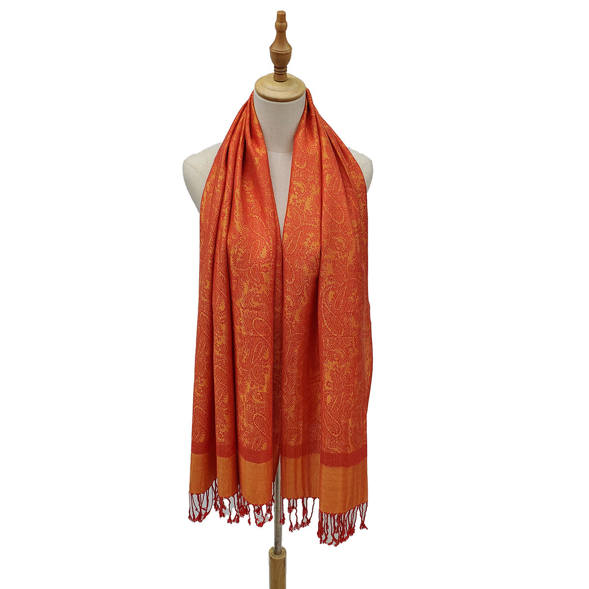 Fashionable Paisley Ethnic Style Cashew Jacquard Shawl